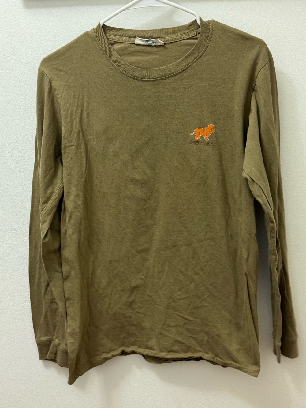 Simply Southern Olive Crewneck Tee with Subtle Logo size small